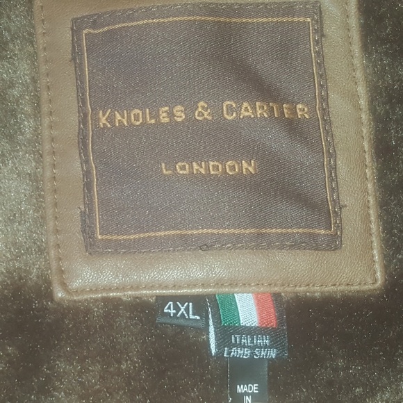 KNOLES CARTER CHESTNUT BROWN ITALIAN LAMBSKIN COAT - Picture 4 of 6